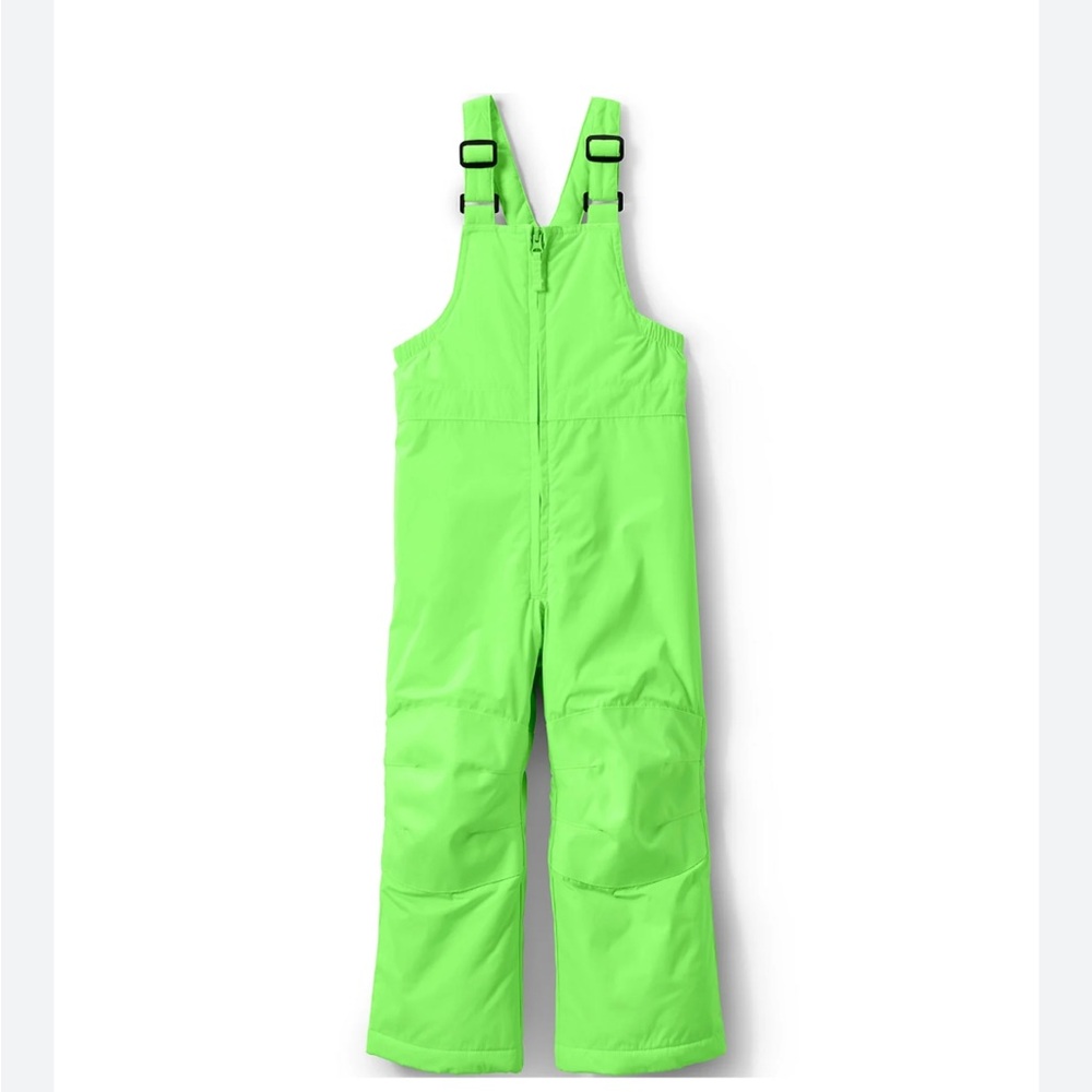 Kids, large (10-12)snow bibs, iron knee, insulated neon green